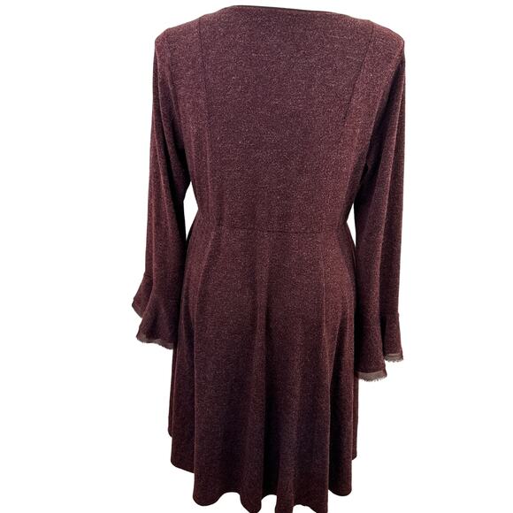 Torrid Purple Long Sleeve V-Neck Soft Knit Dress Size 2 / 1X / 14/16 - Picture 3 of 9